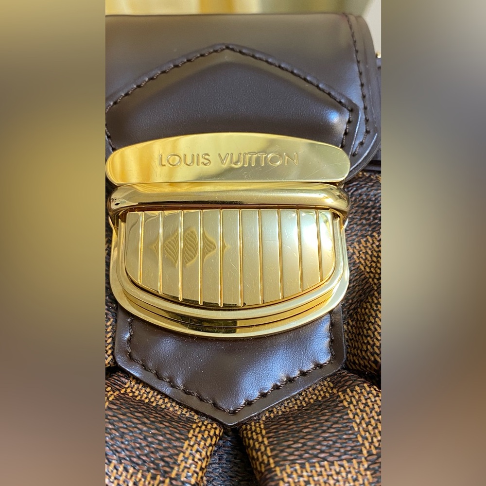 Checkered Brown Designer Handbag - Picture 4 of 7